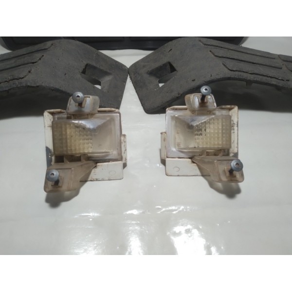 Proteção Parachoque Traseiro Com Luz Placa Gm S10 1998 Kit Preto Ambos Os Lados