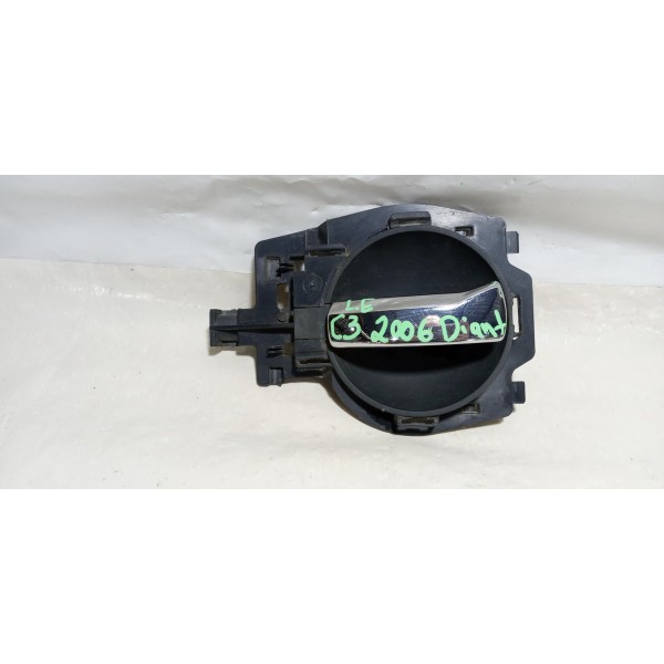 Maçaneta Interna Dianteira Esquerda Citroen C3  2006 Prateado Dianteira