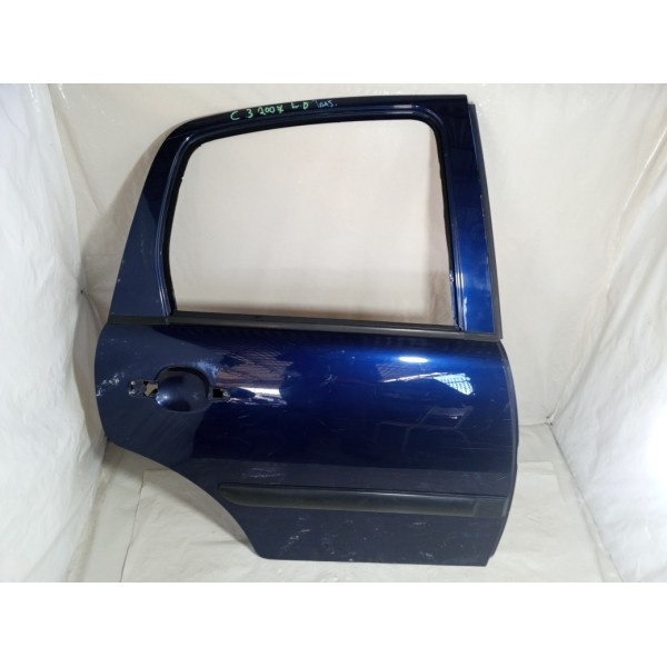 Porta Citroen C3 2007 1.4 8v  Direito Traseiro Traseira Direito Azul-escuro