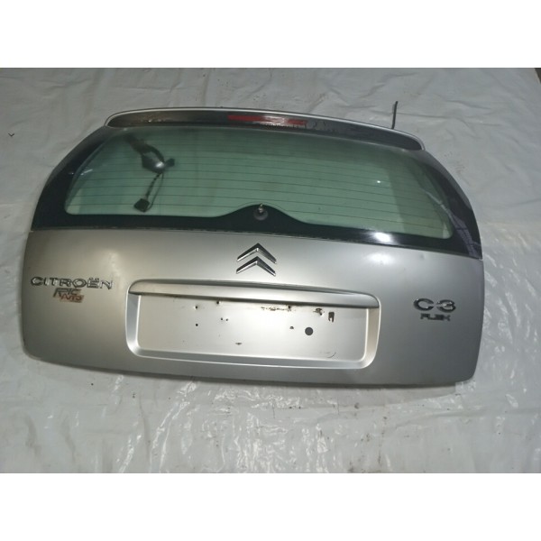 Tampa Traseira Com Vidro Vigia Citroen C3 2010 Usado Cinza