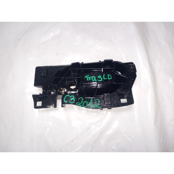 Maçaneta Interna Traseira Direita  Citroen C3 2012 Prata Traseira