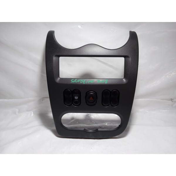 Moldura Painel Central Botão Renault Sandero 2008
