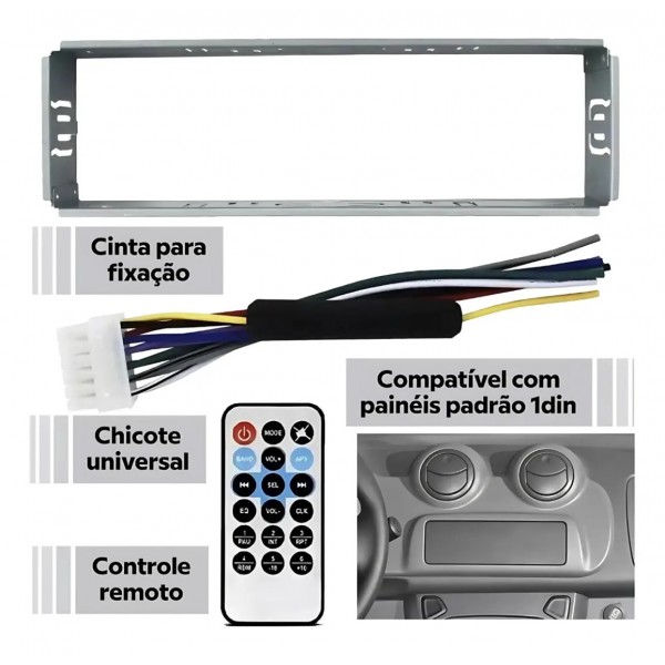 Som Automotivo H-tech Ht-1025 Bluetooth Usb Mp3 Com Controle