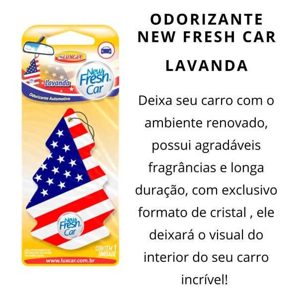 Aromatizante Automotivo Luxcar Lavanda Para Carros Formato Cristal