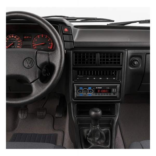 Som Rádio Automotivo Bluetooth Usb Card Sd Aux Fm Mp3 H-tech