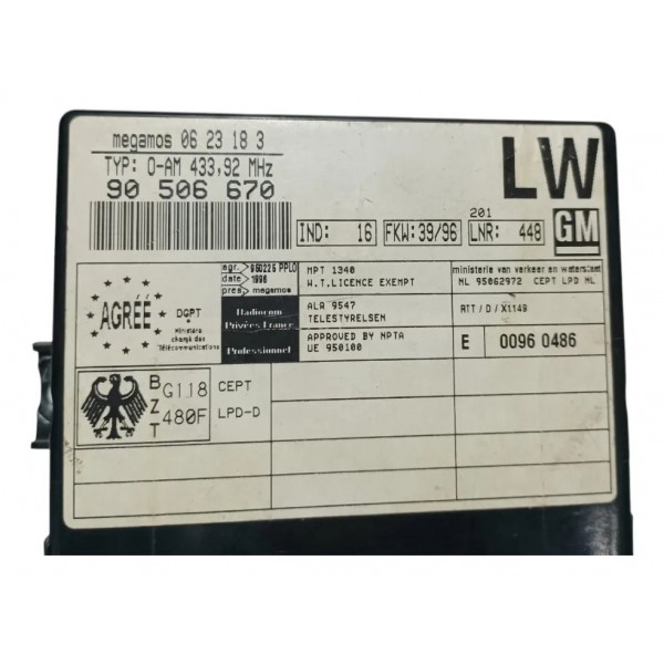 Módulo Conforto Gm Vectra 90506670