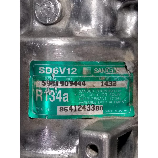 Compressor Ar Condicionado Sanden 9641243380 Peugeot 206 C3